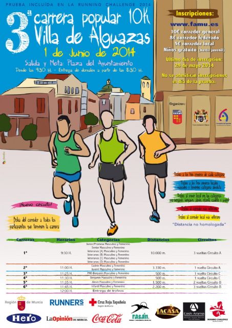 La III Carrera Popular 'Villa de Alguazas' se cronometra