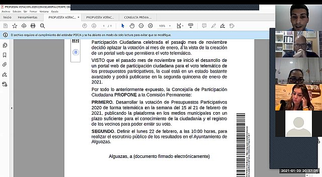 La votación de Presupuestos Participativos 2020 se realizará de manera telemática del 15 al 21 de febrero