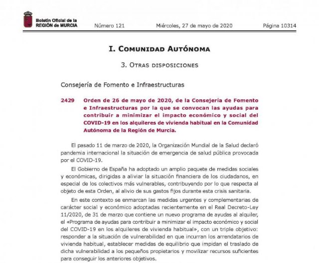 El Gobierno de España lanza una serie de ayudas para el alquiler de vivienda habitual