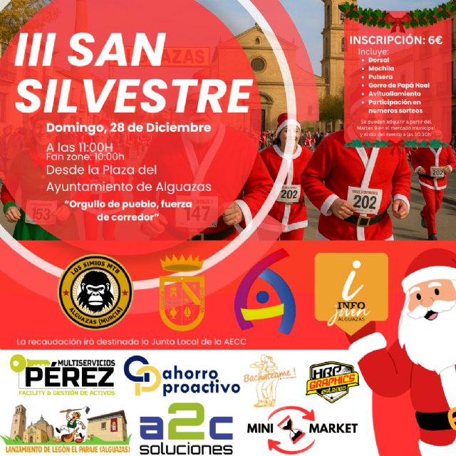 La III San Silvestre de Alguazas tendrá lugar el 28 de diciembre