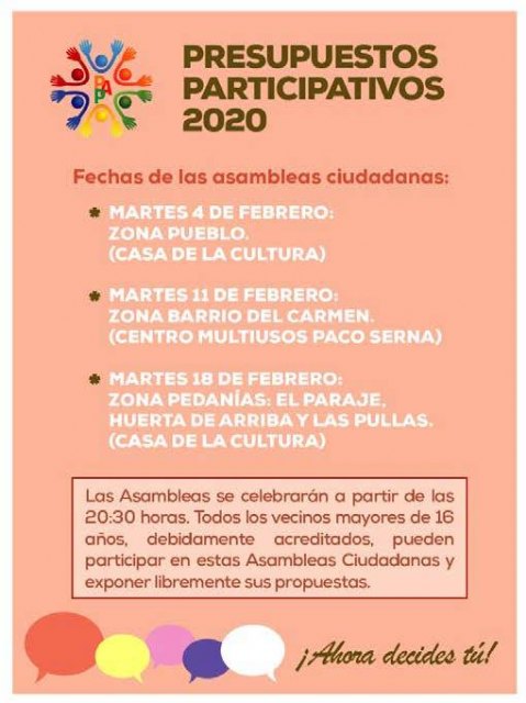 Arrancan los Presupuestos Participativos 2020
