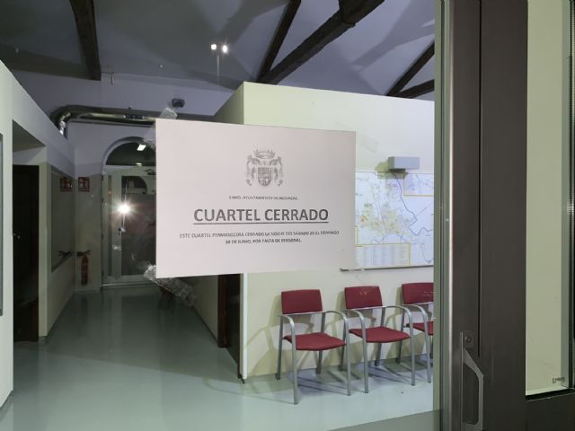 UxA denuncia que el cuartel de la Policía Local de Alguazas está cerrado por falta de personal