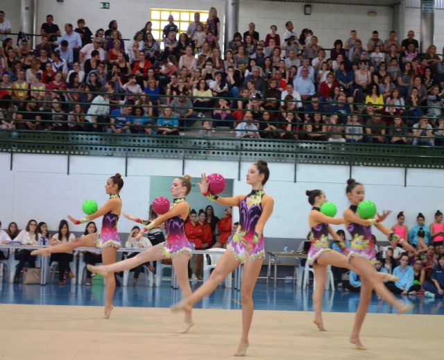 El Pabellón Municipal de Alguazas acogió un torneo de la liga regional con más de 350 gimnastas